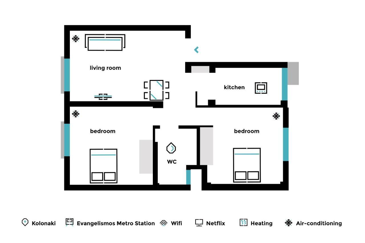 Peaceful 2Bd Apartment In Kolonaki By Upstreet Aten Exteriör bild